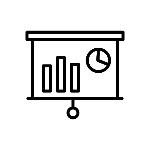 Pie graph diagram line chart business and finance icon