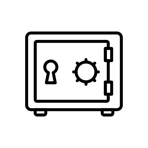 Safe box money locker storage icon