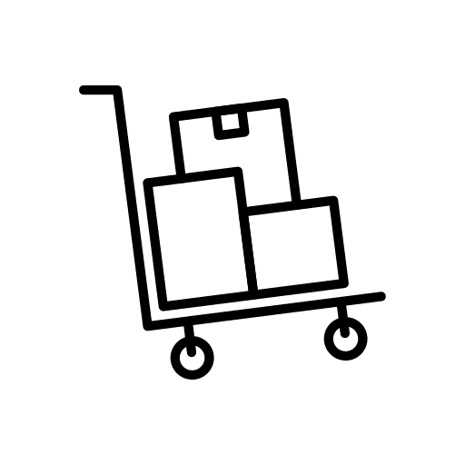 Trolley box transport shipping and delivery icon