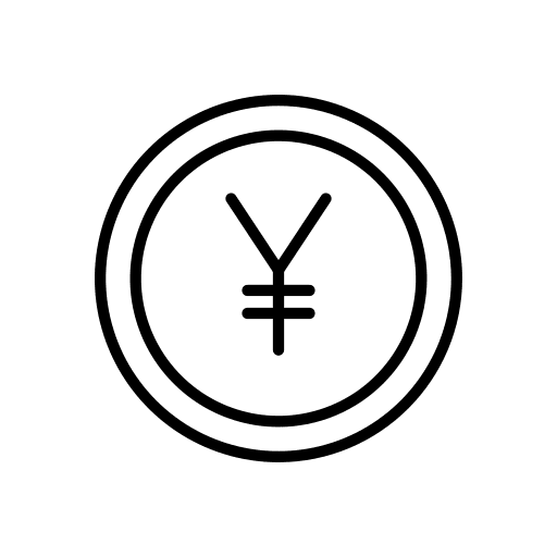 Yen coin currency money icon