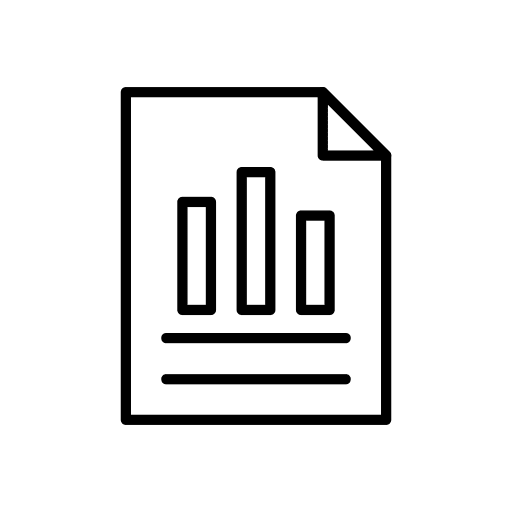 Bar graph business and finance sheet paper icon