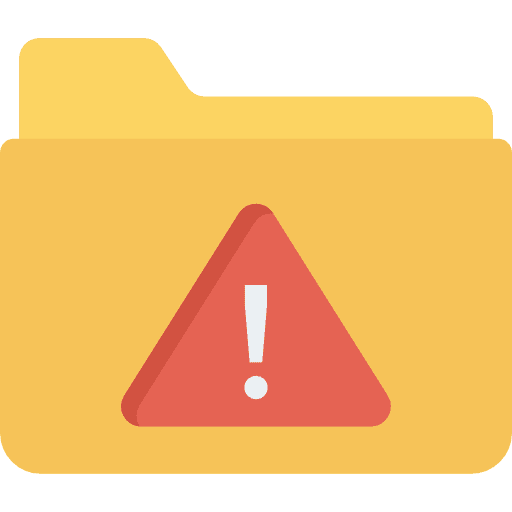 Folder warning office material folder icon