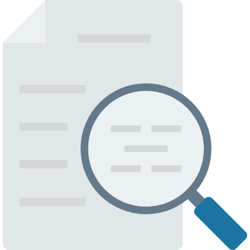 File enquiry disclosure traceability icon