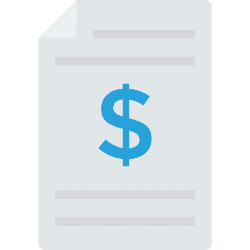 Invoice receipt business ticket icon