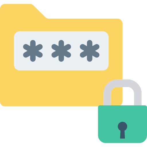 Folders files and folders password file storage icon