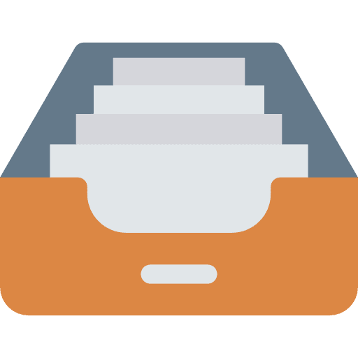 Inbox files and folders interface storage icon