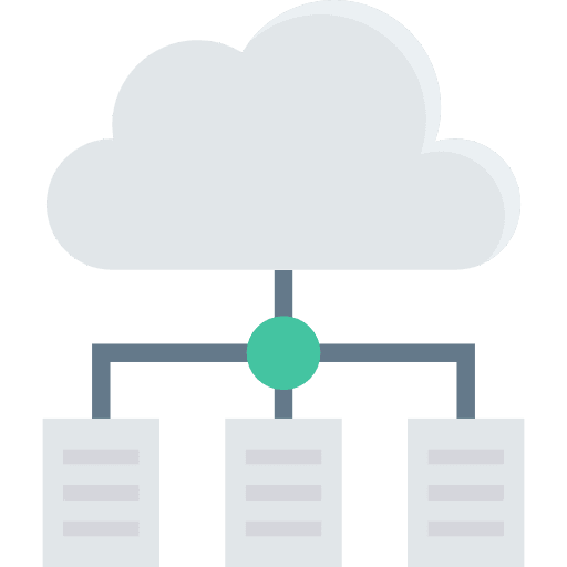 Network cloud computing archive connection icon