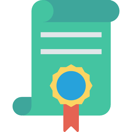 Certificate files and folders contract interface icon
