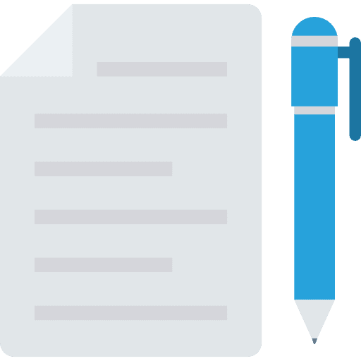 Contract signing document files and folders icon