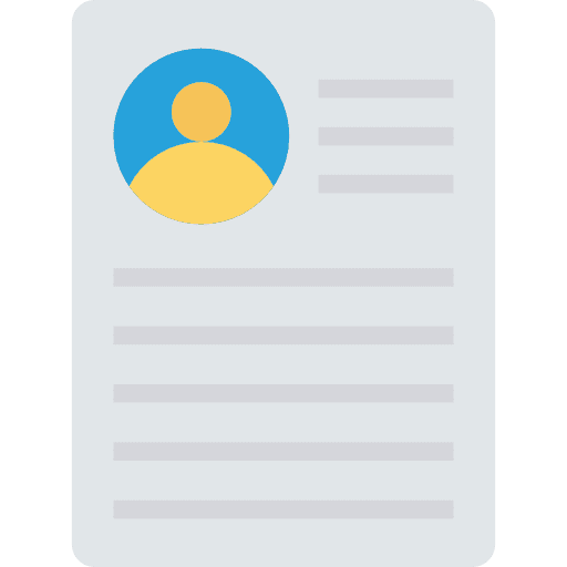 Curriculum vitae job profile interface curriculum vitae icon
