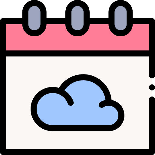 Calendar time and date cloud forecast icon Calendar time and date cloud forecast icon