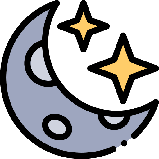 Crescent moon sky meteorology star icon