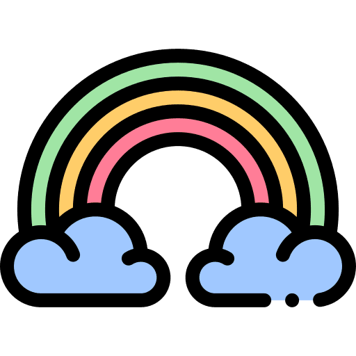 Rainbow atmospheric spectrum weather icon Rainbow atmospheric spectrum weather icon