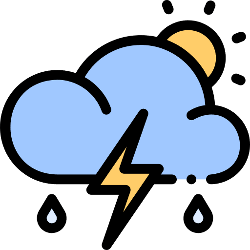 Thunderstorm sun forecast rain icon Thunderstorm sun forecast rain icon