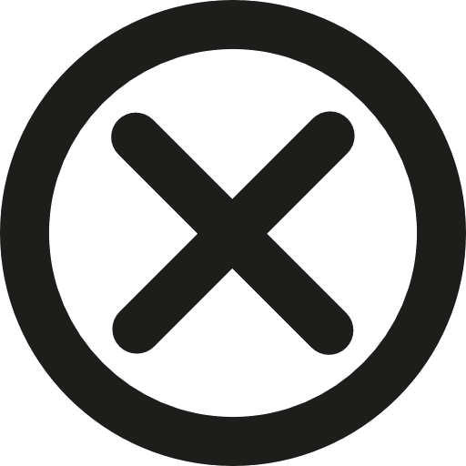 Closed multiply letter x circle icon