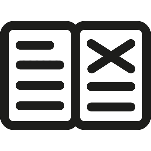 Open book reader text lines books icon