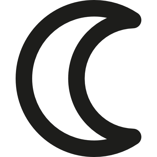 Moon night half moon crescent moon icon