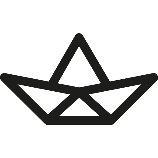 Paper boat sailboat origami entertainment icon