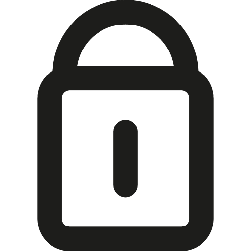 Block lock padlock security icon