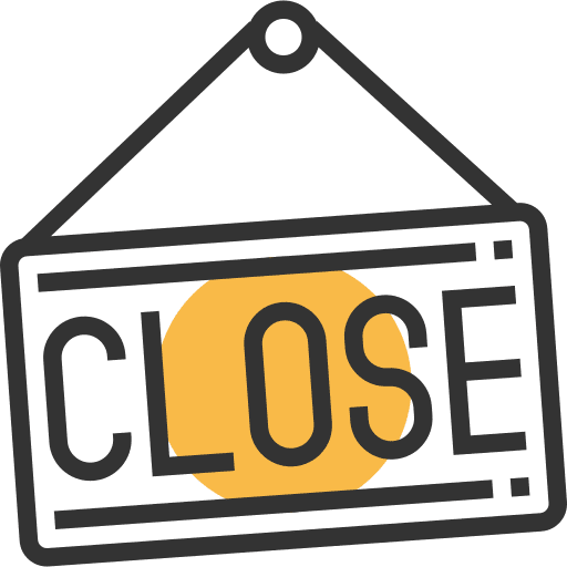 Close signaling sign shop icon