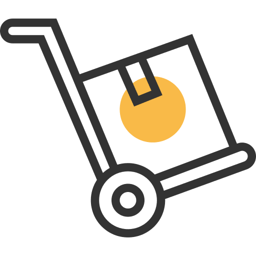 Delivery trolley deliver items icon Delivery trolley deliver items icon