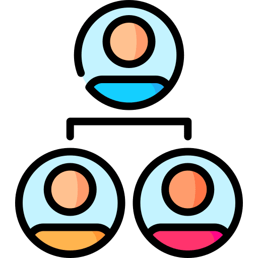 Hierarchical structure business and finance organigram order icon