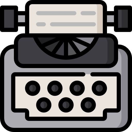 Typewriter writing tool page sheet icon
