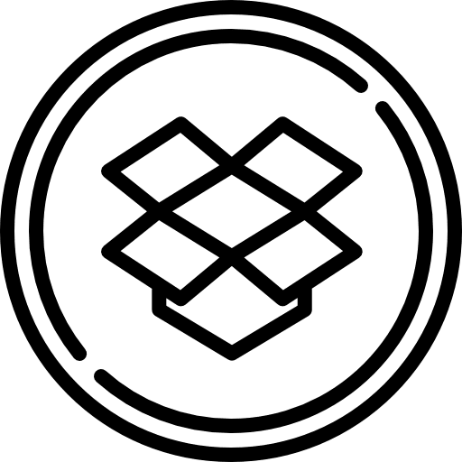 Dropbox data storage social media file storage icon Dropbox data storage social media file storage icon