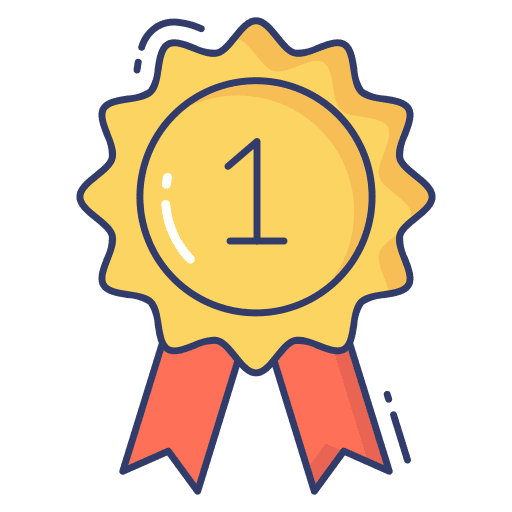 Medal number 1 honors achievement icon