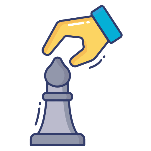 Chess piece hand chess business and finance icon