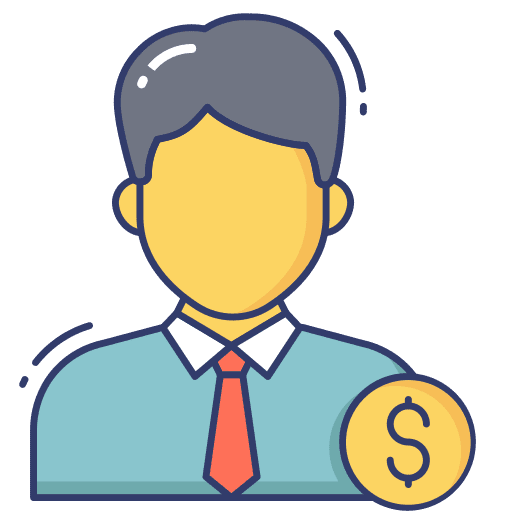 Employee manager money coin icon
