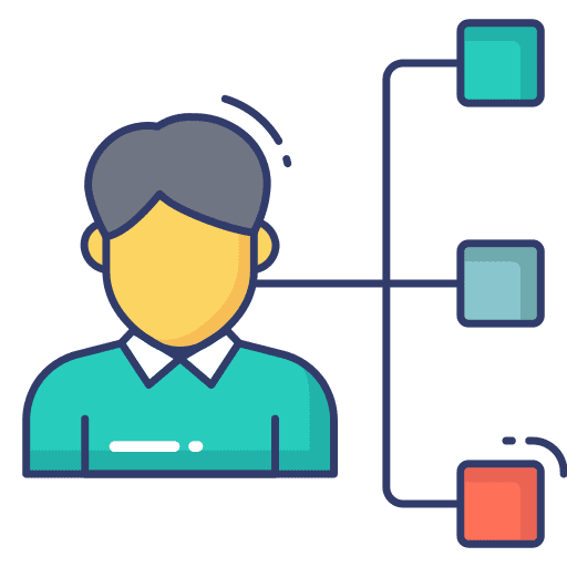 Flowchart planning business and finance management icon
