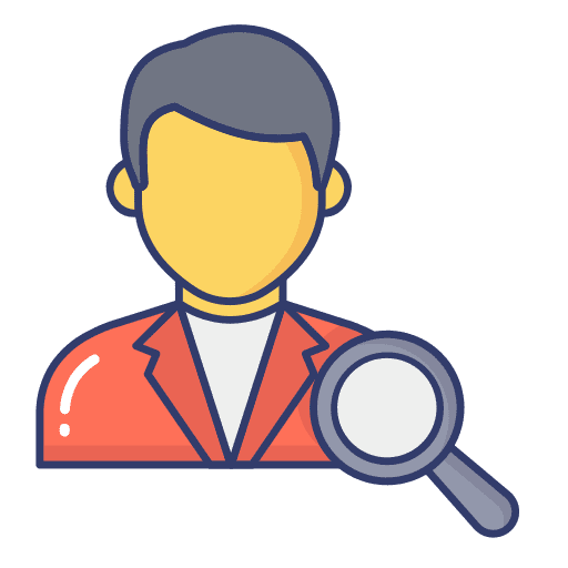 Search man candidate magnifying glass icon