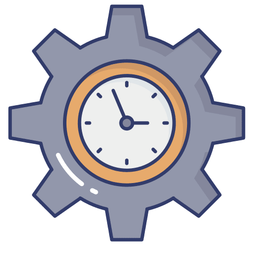 Clock time clock cog icon