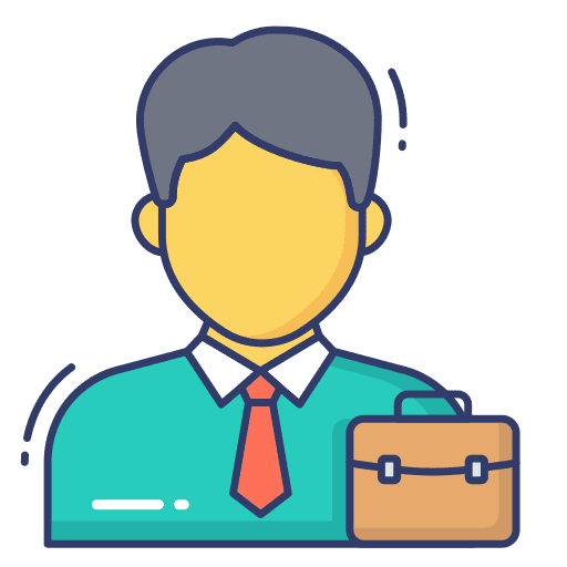 Employee suitcase business user icon