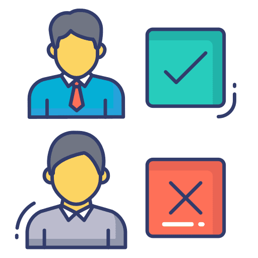 Employees approved employees rejected icon