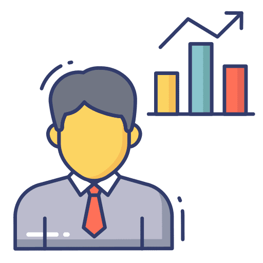 Graph employee business and finance presentation icon