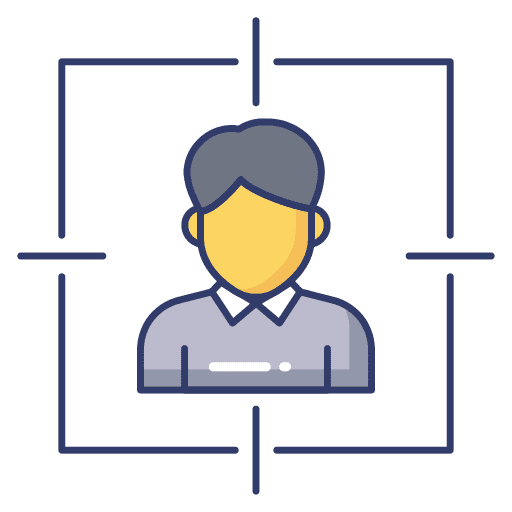 Focus aim man business and finance icon