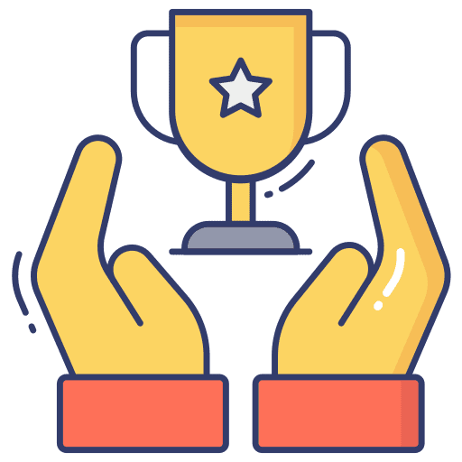 Hand business and finance win hand icon