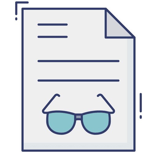 Paper glasses test files and folders icon