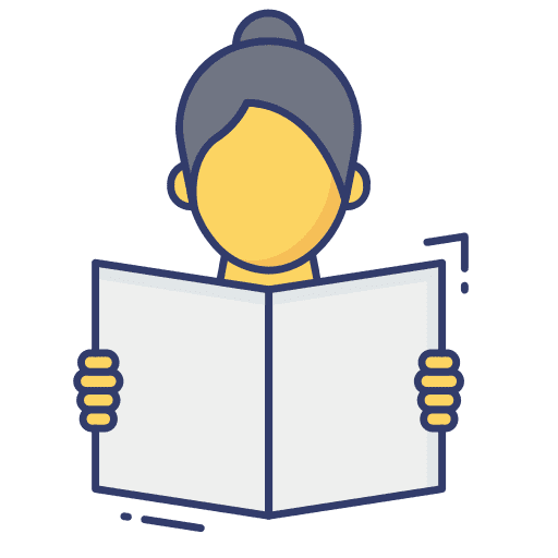 Reading person book education icon