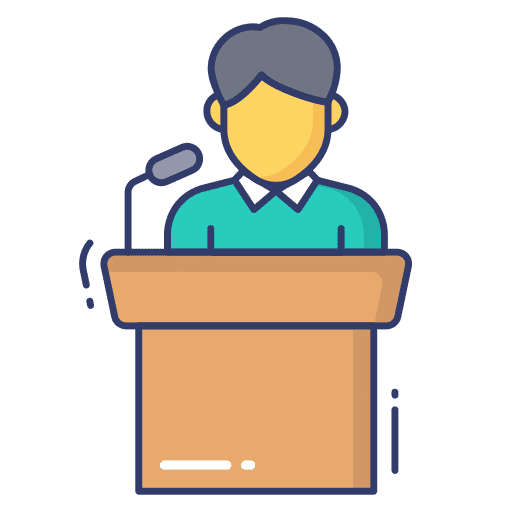 Speech presentation microphone communications icon