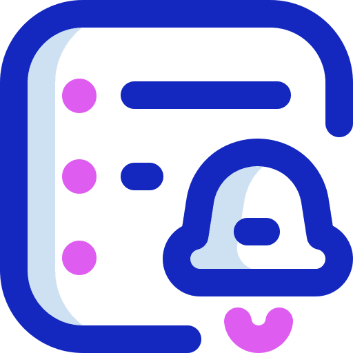 Reminders list reminders alarm icon