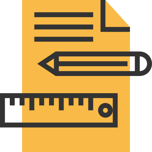 Project business and finance ruler files and folders icon