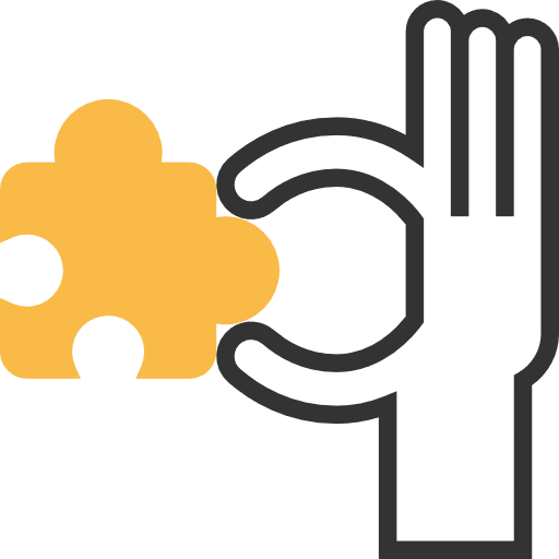 Solution solution seo and web hand icon