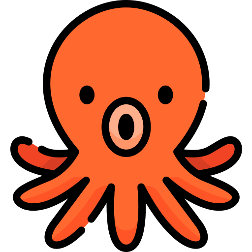 Octopus octopus seafood water icon