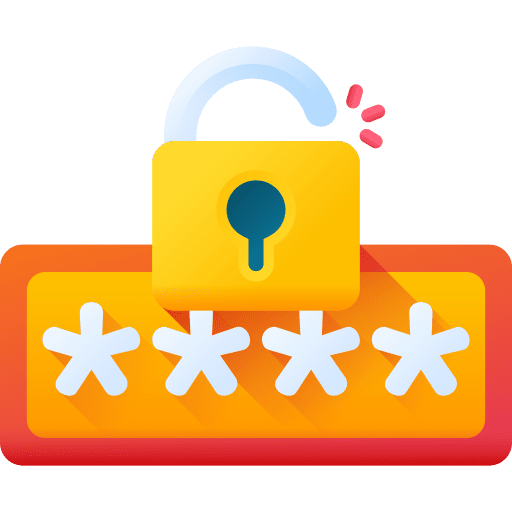 Password unlock server lock icon