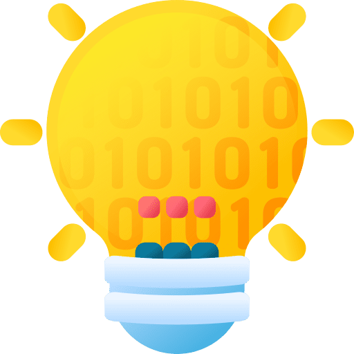 Lightbulb electronics programming language binary code icon Lightbulb electronics programming language binary code icon
