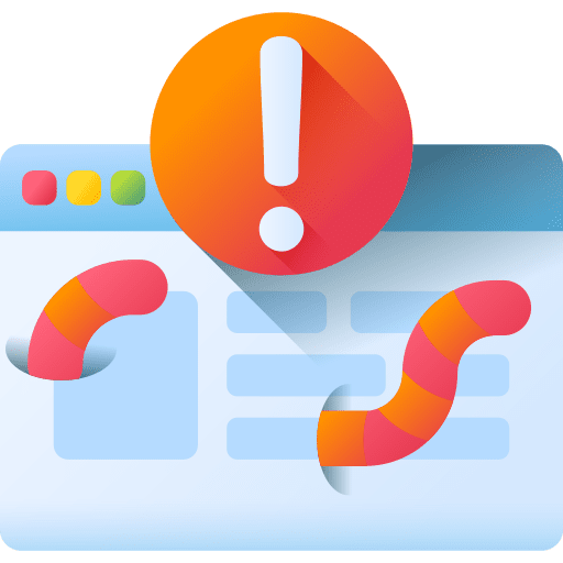 Worm protection hacking browser icon Worm protection hacking browser icon