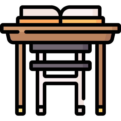 Desk education workplace chair icon